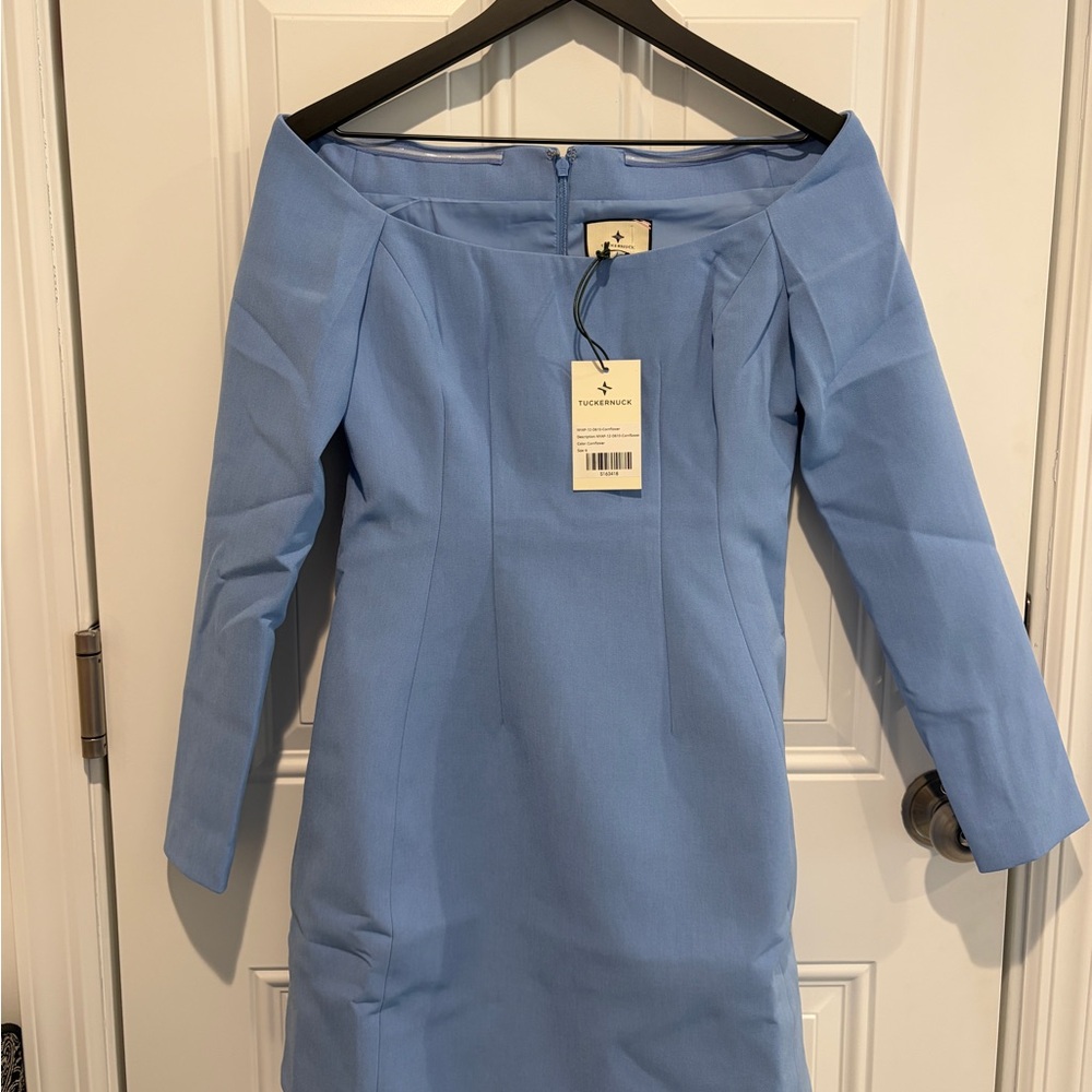 Tuckernuck Blakely Long sleeve Mini Dress Cornflower Blue Size 6 NWT - Picture 2 of 5